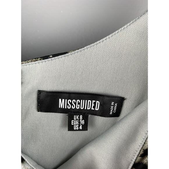 Missguided Dress womens size 4 Asymmetric High Low Fit & Flare Animal Print - Picture 3 of 7